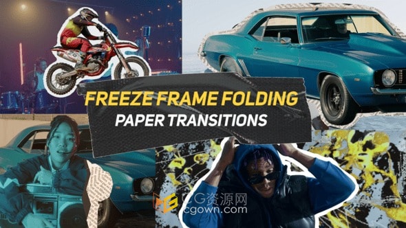 PR模板-10种定格折叠纸过渡Freeze Frame Folding Paper Transitions