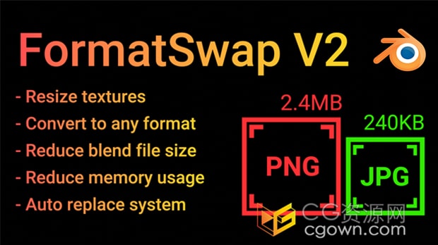 Blender插件Formatswap V2.0.2纹理贴图材质格式转换器