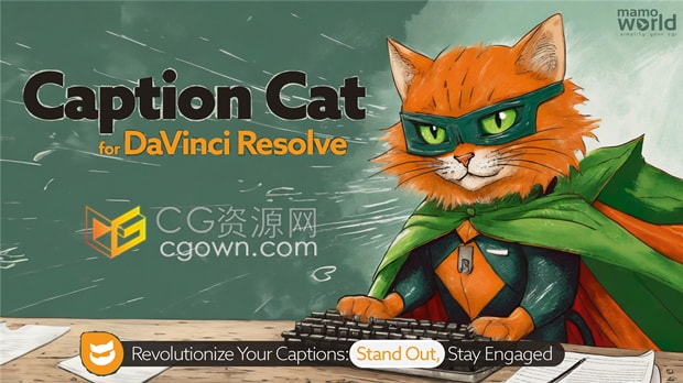 达芬奇插件对白字幕动画Caption Cat V1.0 for DaVinci Resolve