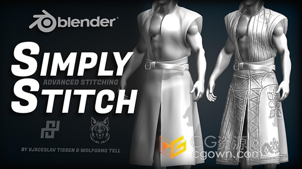 Blender插件Simply Stitch V1.0针痕缝线精细针迹