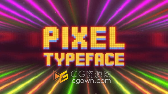 像素方块动画字母表动画效果-AE模板下载