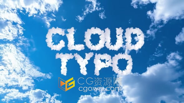 云朵动画效果字母表与数字标点符号视频素材-AE模板