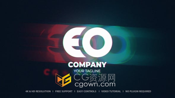 rgb拆分快速故障logo片頭片尾動畫免費下載ae模板