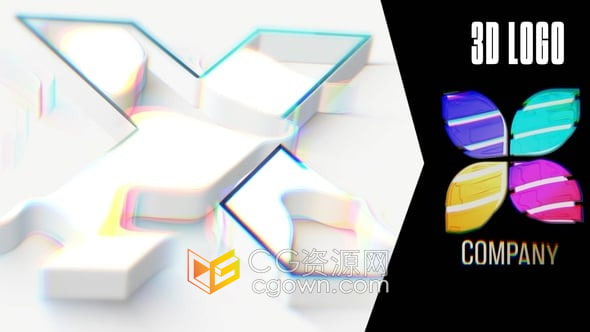 明亮彩色3d效果企業(yè)品牌片頭片尾logo動畫-AE模板