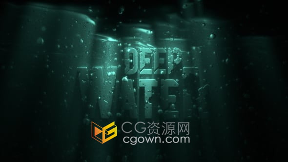 水泡上浮水下标志显示水logo片头-AE模板