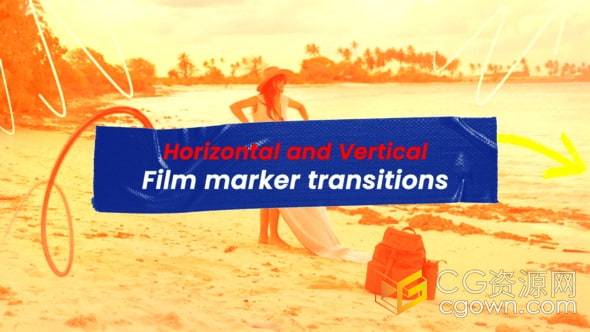 AE模板-彩色膠片標記過渡元素Film Marker Transitions