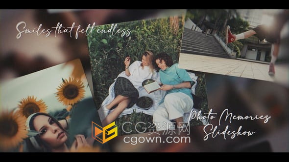 AE模板-优雅蒙太奇效果浪漫的照片回忆视频相册婚礼幻灯片