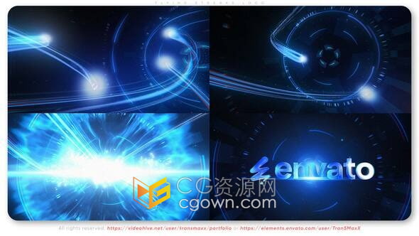 深空风格宇宙星团效果飞行光线条纹logo标志动画-AE模板
