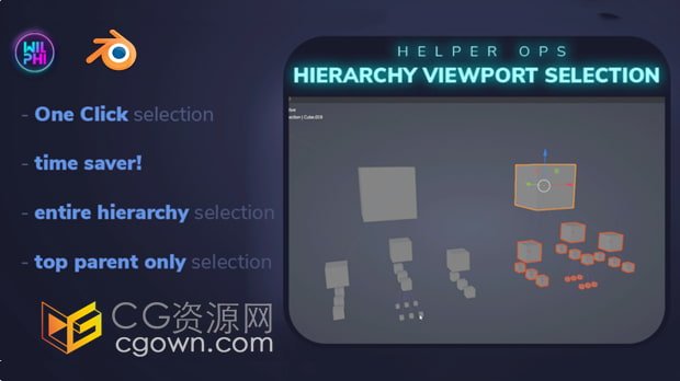 Blender插件Hierarchy Viewport Selection 1.0.2操作视图层级选择工具