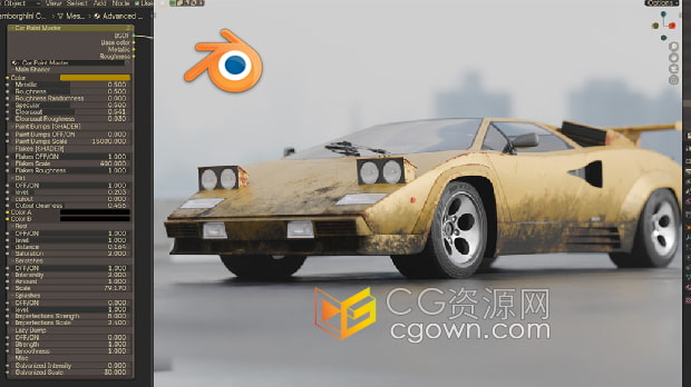 Blender插件Advanced Car Paint Shader程序化高級車漆著色器