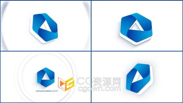 AE模板-现代干净3D翻转标志片头简单转场LOGO动画