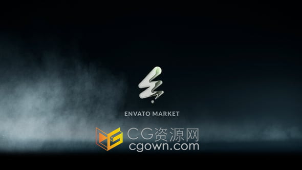AE模板-可旋转的动态烟雾云标志4K神秘雄伟LOGO动画片头