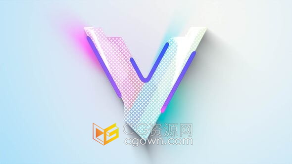 细密方格填充logo动画闪亮光泽标志片头-AE模板