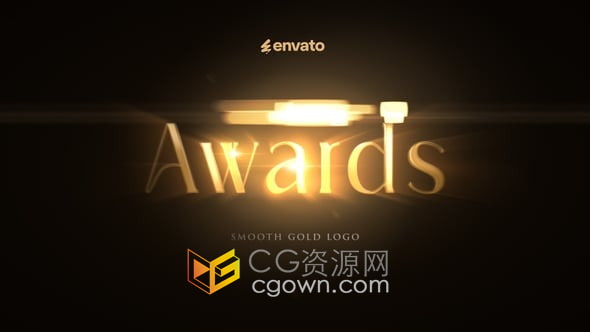明亮光滑金属材质金色标题logo动画适合颁奖晚会片头制作-AE模板