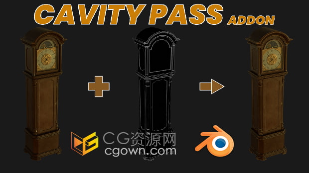 Blender插件Cavity Pass v1.2.0渲染和合成边界通道
