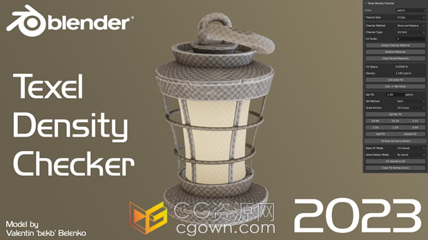 Blender插件Texel Density Checker 2023.2.2贴图大小密度分布控制工具