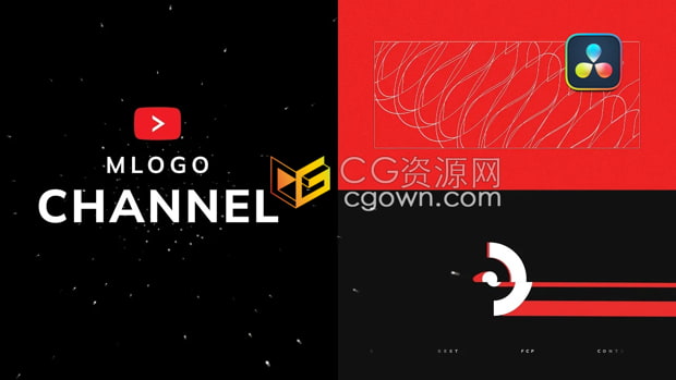 达芬奇插件-50种现代创意线条图形LOGO动画视频片头模板mLogo Channel
