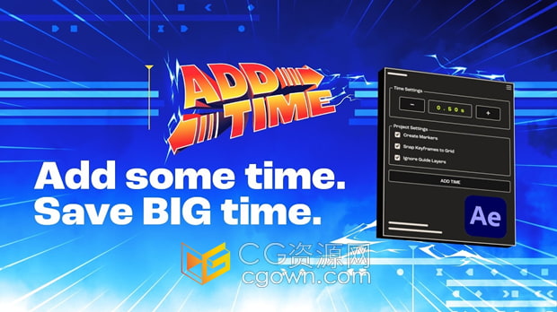 AE脚本Add Time V1.0.0智能调整合成添加时间+视频教程