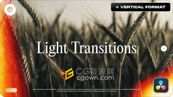 DR达芬奇模板素材51个视频制作必不可少的时尚优雅光效转场元素