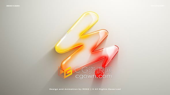 3D明亮掃光動畫效果4K大氣簡潔LOGO片頭-AE模板