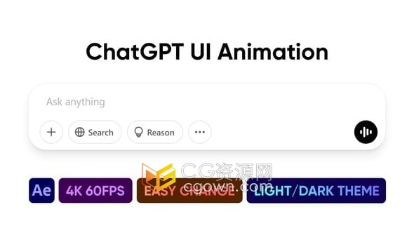 ChatGPT搜索OpenAI功能演示動畫展示視頻片頭-AE模板