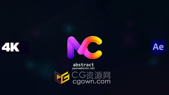 AE模板-多彩发光粒子动画展示现代感企业品牌标志片头