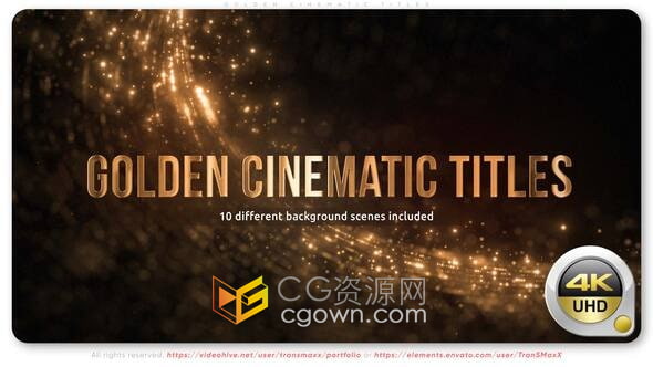 金色文本闪闪发光的背景标题适合颁奖典礼开幕式庆祝活动邀请-AE模板