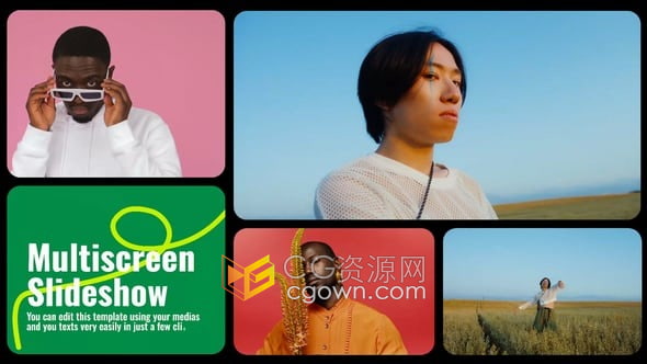 AE模板-时尚创意机构多屏产品介绍宣传视频社交媒体幻灯片