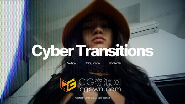 20种未来科技赛博朋克风格故障损坏干扰转场预设-PR模板