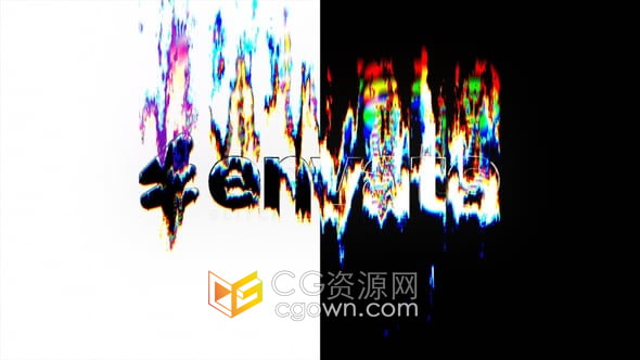 屏闪效果故障动画3D标志片头AE模板免费下载