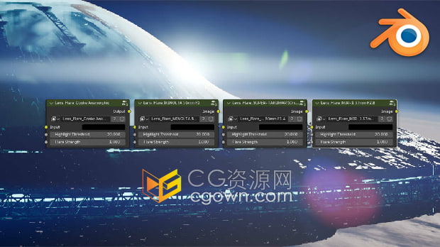 Blender插件Easy Lens Flares V1.2镜头光晕耀斑光效