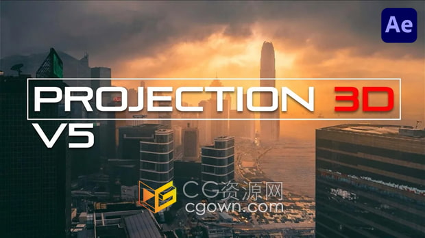 AE脚本Projection 3D V5.0.0照片投射三维动态视差效果动画+视频教程
