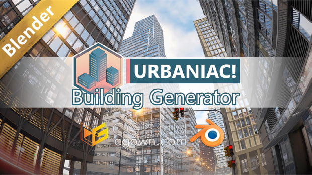 Blender插件Urbaniac! Building Generator v0.31城市楼房建筑生成器+预设包