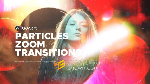 粒子光效缩放转场过渡达芬奇模板Particles Zoom Transitions