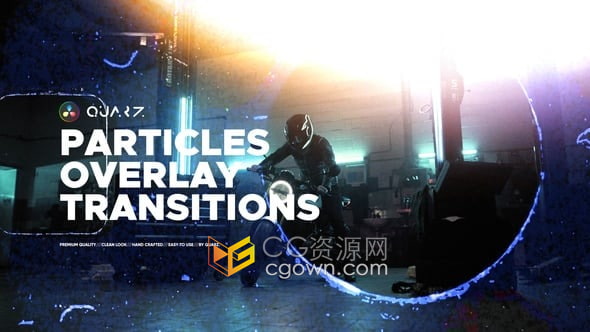 达芬奇模板-光效与粒子叠加视频转场过渡效果Lights & Particles Overlay Transitions
