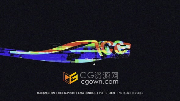 黑暗背景故障動畫效果LOGO片頭-AE模板下載