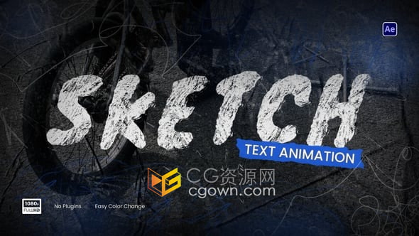 素描草图效果文本动画AE模板Sketch Grunge Text Animations-CG资源网 素描草图效果文本动画AE模板Sketch Grunge Text Animations