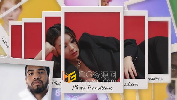 照片相框叠加动画视频转场效果AE模板Photo Frames Transitions V3