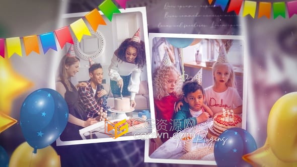 生日相册照片展示动画幻灯片PR模板Happy Birthday