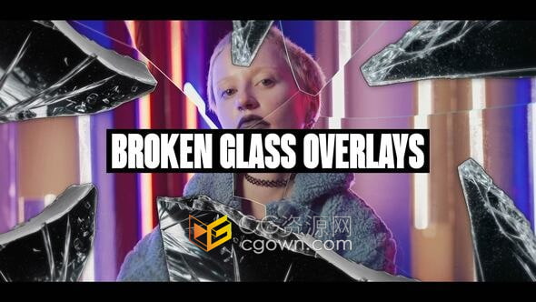 視頻畫(huà)面變成玻璃破碎效果疊加層-PR模板