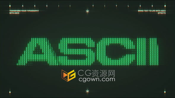 9种ASCII编码风格排版技术标题文本动画-PR模板