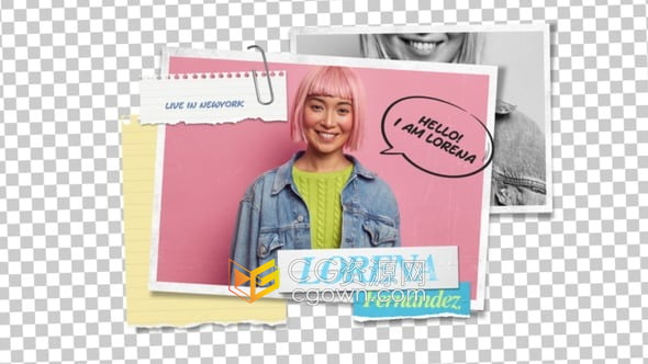 拼貼布局介紹團(tuán)隊(duì)創(chuàng)意簡(jiǎn)歷定格動(dòng)畫宣傳視頻-AE模板