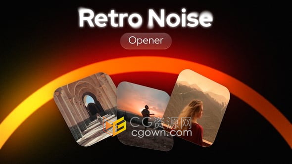 3D空间照片展示动画宣传视频片头AE模板Retro Glow Opener