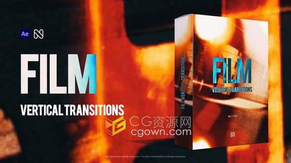 竖屏效果转场剪辑抖音视频号视频转场过渡-AE模板