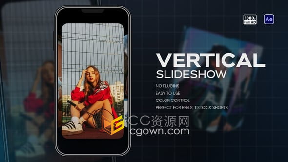 竖屏幻灯片展示照片动画视频AE模板Vertical Slideshow-CG资源网 竖屏幻灯片展示照片动画视频AE模板Vertical Slideshow