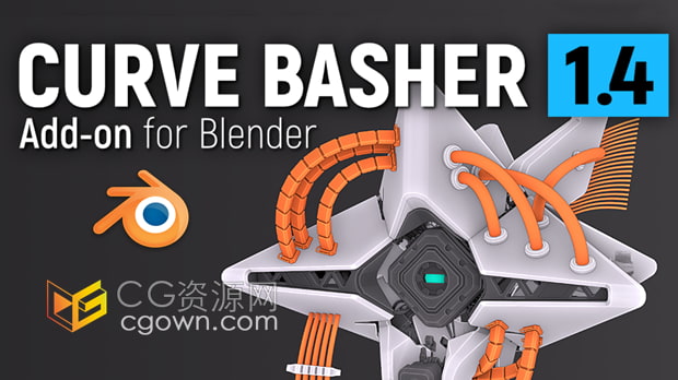 Blender插件Curve Basher v1.4三维电缆链接曲线生成器