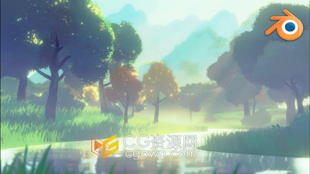 Blender插件Stylized Tree Asset Generator风格化卡通树木生成器资产预设