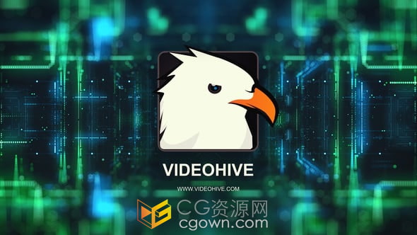 4K分辨率数字技术科技公司LOGO视频片头-AE模板