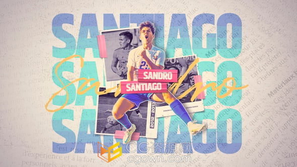 體育學院簡介宣傳照片拼貼球員運動員介紹視頻-AE模板