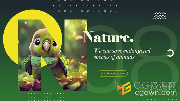 自然宣传幻灯片大自然壮丽之美纪录片环保介绍视频-AE模板